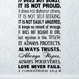 Love Is Patient Wall Decal 1 Corinthians Bible Verse Vinyl Art - thumbnail 2