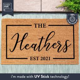 Personalized Doormat With Family Name - Custom Door Mat Established Date Home Decor Housewarming Gift Newlyweds Coir - thumbnail 1