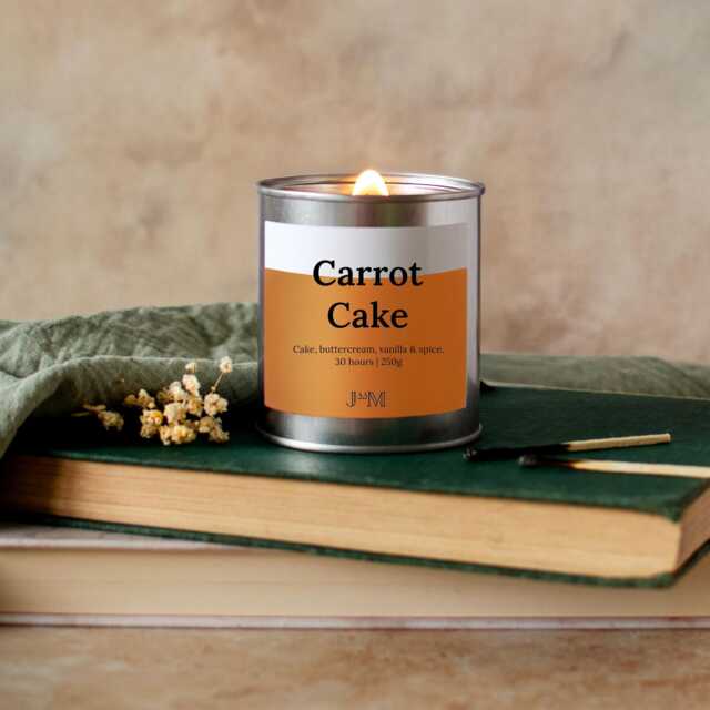 Carrot Cake Crackle Wick Candle, Bakery Inspired Home Decor - image 1