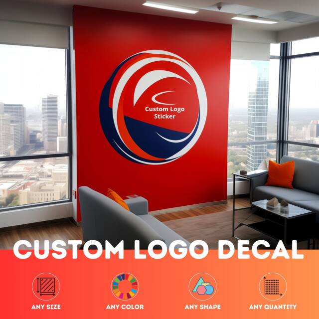 Custom Wall Decal Logo Sticker Print - Personalized Vinyl Label Printed Shape Cut Business Printing Product Round Photo Door Die Sign - image 1