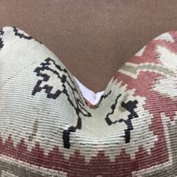 Vintage Kilim Pillow Cover, Handwoven Turkish Cushion, 16x16 - thumbnail 2