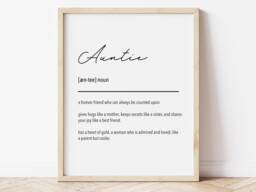 Auntie Definition Print Aunt Gift, Home Decor - thumbnail 1