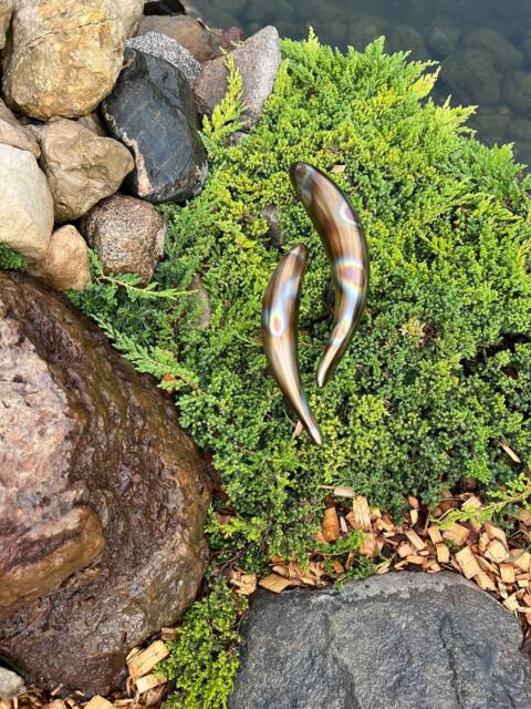 Koi Sculpture Stainless Steel Garden Fish Handmade Welded Metal Patina Outdoor Zen Garden Art Decor Lawn - image 1
