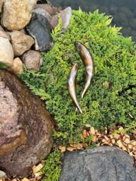 Koi Sculpture Stainless Steel Garden Fish Handmade Welded Metal Patina Outdoor Zen Garden Art Decor Lawn - thumbnail 1