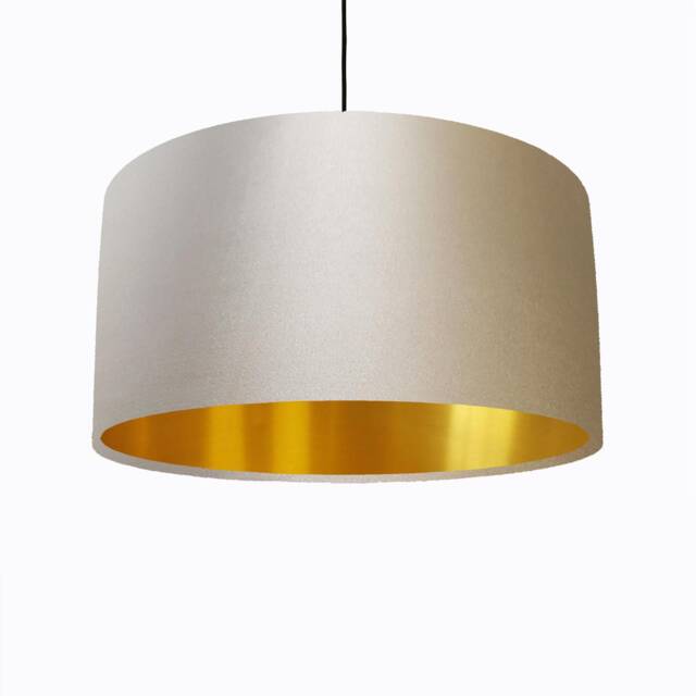 Beige Cream Satin Lampshade With Gold Lining - image 1