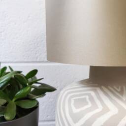 Beige Cream Satin Lampshade With Gold Lining - thumbnail 3