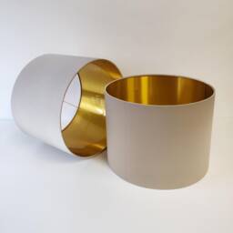 Beige Cream Satin Lampshade With Gold Lining - thumbnail 2