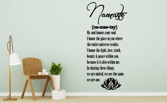 Namaste Wall Decal Quote Vinyl Sticker Decals Quotes Buddha We Are One - Na Mas Tay Decor Bedroom Yoga Studio Na237 - image 1