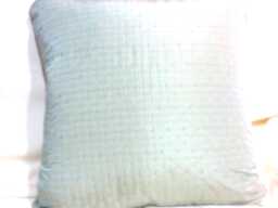 Dusty Aqua Silk Blend Pillow Cover, Embroidered Dots, Designer Fabric - thumbnail 1