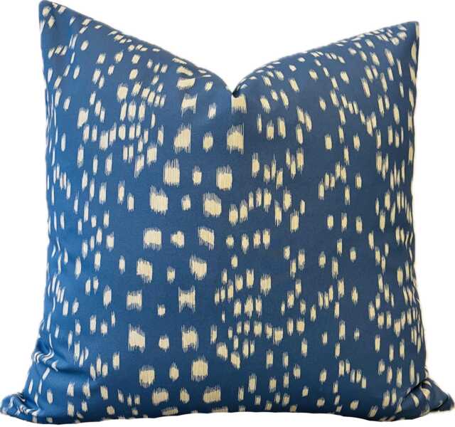 Brunshwig & Fils Les Touches Reverse Blue Cushion Cover Pillow Double Sided - image 1