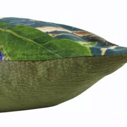"Velvet Peacock Floral Fabric Cushion Covers - Luxurious -16"", 18"", 22"", & 18"" X 12"", 20"" 14" - thumbnail 3