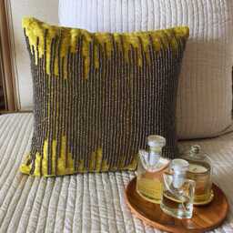 "Velvet Chartreuse Green Throw Pillow Cover 16""x16" - thumbnail 3