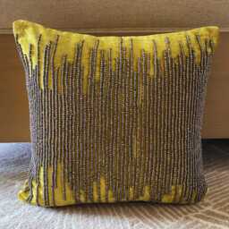 "Velvet Chartreuse Green Throw Pillow Cover 16""x16" - thumbnail 1