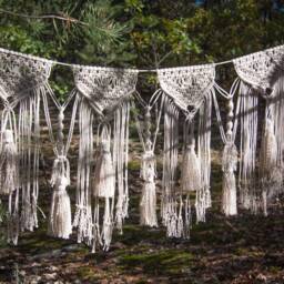 Macrame Banner Wall Hanging Bunting Garland Bedroom Decor Boho Home Bohemian Bedroom Wedding Tassels Macrame - thumbnail 3