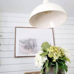 Large Ceramic Pendant Lamp Glossy & Matte Farmhouse Lighting - thumbnail 3