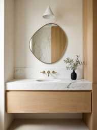 Pebble Shape Brass Mirror - Contemporary Bathroom D??cor - thumbnail 1