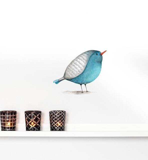 Blue Bird Wall Sticker Decal - Dogs & Pets Stickers, Art, Decals, Kids Boys, Girls, Animals Decals