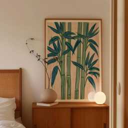 Bamboo Botanical Print, Japanese Wall Art, Green Plant Poster, Nature Illustration, Zen Garden Decor - thumbnail 2