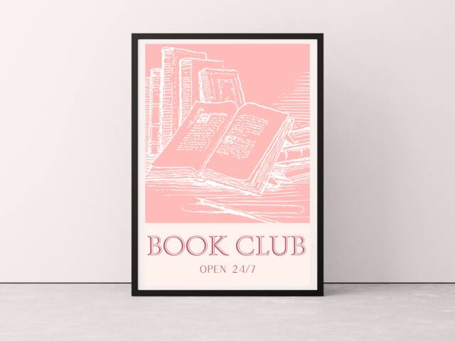 Book Club Print, Wall Art, Bookclub Bookish Prints, Poster, Home Decor - image 1