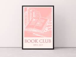 Book Club Print, Wall Art, Bookclub Bookish Prints, Poster, Home Decor - thumbnail 1