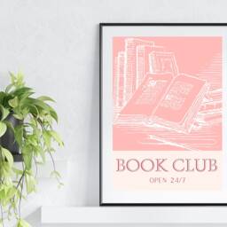 Book Club Print, Wall Art, Bookclub Bookish Prints, Poster, Home Decor - thumbnail 2