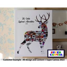 Lapland Reindeer Christmas Santa UK Holiday Frame Deer Shape Picture Unique Wall Art Collage Framed Print Canvas Handmade Gift - thumbnail 3
