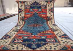 2'5x3'10 Ft Afghan Navy Blue Small Area Rug - Luxury Brand New Medallion Kazak Turkish Rug, Beautiful Living Room - thumbnail 1