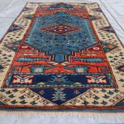 2'5x3'10 Ft Afghan Navy Blue Small Area Rug - Luxury Brand New Medallion Kazak Turkish Rug, Beautiful Living Room - thumbnail 3