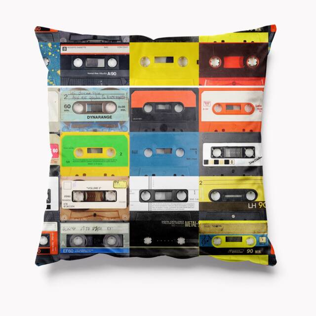 Cassettes Retro Cushion Velvet 45cm X Cushions Pillows Limited Edition