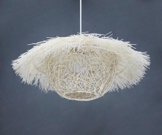 White Rattan Pendant Lighting-Bird Cage Lights-Bird House Lamp Shade-Countryside Lighting-Restaurant Lighing-Decor Lamps - 110-240V - image 1