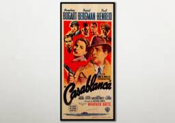 Casablanca Poster Wall Decor, Extra Large Art Film Poster, Movie Lover Wood Unique Gift, Handmade Classic Poster Fanart - thumbnail 1