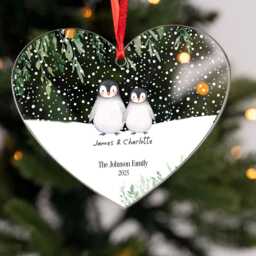 Personalised Penguin Family Acrylic Bauble Christmas Tree Ornament Decoration - thumbnail 3