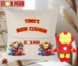 Autism Awareness Personalised Iron Man Reading Cushion, Plushie - thumbnail 1