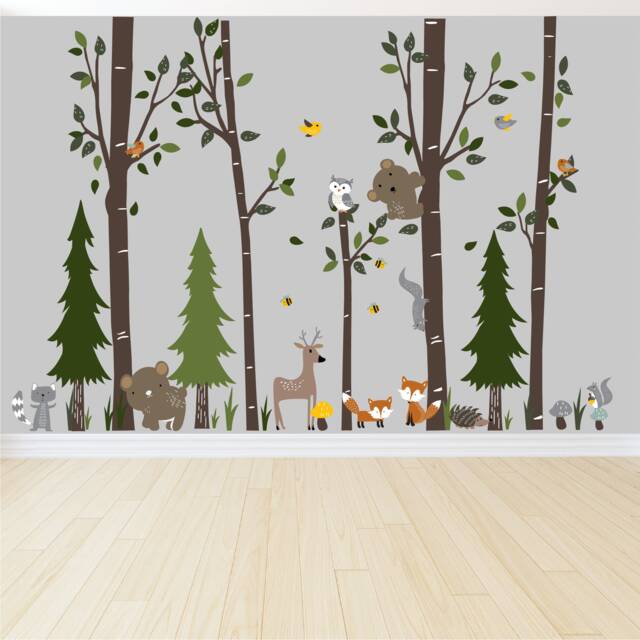 Kids Room Decals, Forest Animals Vinyl Wall Decal - Decor - image 1