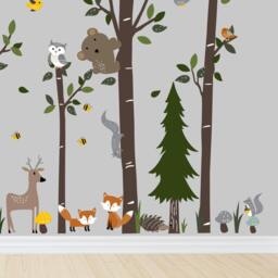 Kids Room Decals, Forest Animals Vinyl Wall Decal - Decor - thumbnail 3