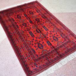 Handmade Afghan Turkmen Wool Rug 4.11 X 3.4 Ft, Vegetable Dye - thumbnail 2