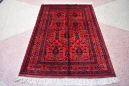 Handmade Afghan Turkmen Wool Rug 4.11 X 3.4 Ft, Vegetable Dye - thumbnail 1