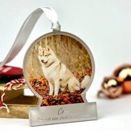 Personalised Christmas Dog Memorial Ornament, Custom Photo Gift - thumbnail 2