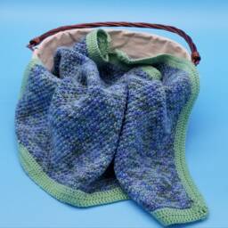 Hand Knitted Baby Blanket Forest Green Cozy Afghan - thumbnail 2