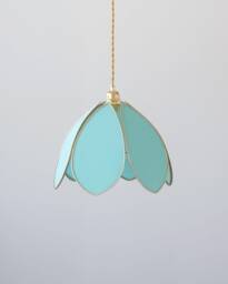 Simple Flower Pendant Light - Turquoise & Gold - thumbnail 1