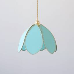 Simple Flower Pendant Light - Turquoise & Gold - thumbnail 2