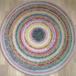 Handmade Wool Round Rug Colorful Floor Carpet - thumbnail 2