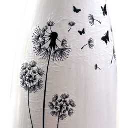 Monochrome Vase, Glass Dandelion Vase For Flowers, Black & White Decor, Contemporary Vases, Gift Mum - thumbnail 2