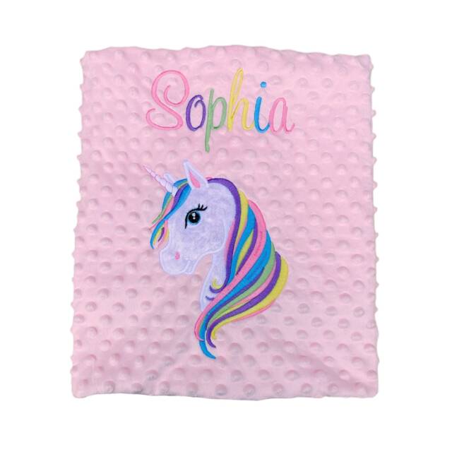 Rainbow Unicorn Personalised Blanket/Throw - image 1