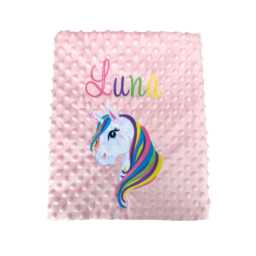 Rainbow Unicorn Personalised Blanket/Throw - thumbnail 2