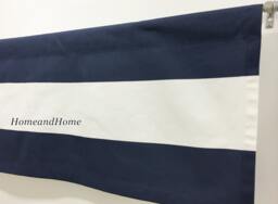 Valance 50 X 16 18 Cabana Black Navy Blue White Wide Rugby Horizontal Stripes Curtain Topper Window Kitchen - thumbnail 1