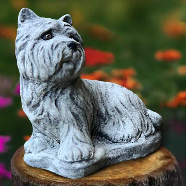 Garden Yorkie Statue Concrte Terrier Sculpture Cement Dog Figurine Front Door Decoration Lover Gift Memorial Ornament - image 1