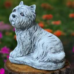 Garden Yorkie Statue Concrte Terrier Sculpture Cement Dog Figurine Front Door Decoration Lover Gift Memorial Ornament - thumbnail 4