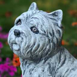 Garden Yorkie Statue Concrte Terrier Sculpture Cement Dog Figurine Front Door Decoration Lover Gift Memorial Ornament - thumbnail 2
