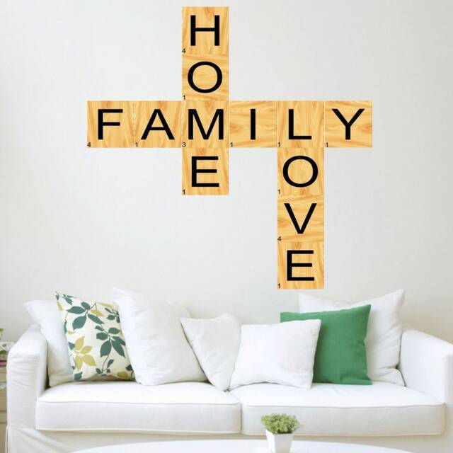 Scrabble Wall Decor - Peel & Stick Wall Decal - Reusable Fabric Material Living Room Vwaq-Ttc3-P - image 1